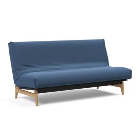 Canapé convertible lit  ASLAK 140  Nordic Cover  Soft  Spring tissu Bouclé Bleu INNOVATION