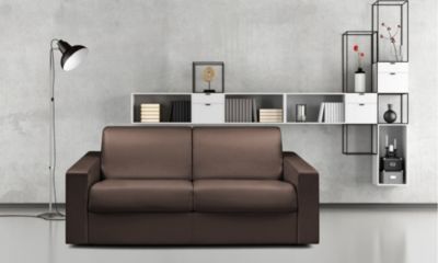 Canapé convertible MIDNIGHT EXPRESS 160cm matelas 16cm neo marron ITALIAN SPIRIT