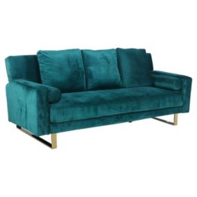 Canapé Convertible Velours "Albine" 210cm Vert