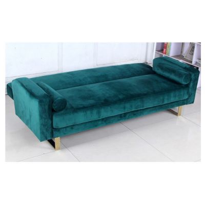 Canapé Convertible Velours "Albine" 210cm Vert