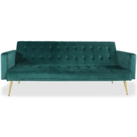 Canapé Convertible Velours "Tybio" 175cm Vert