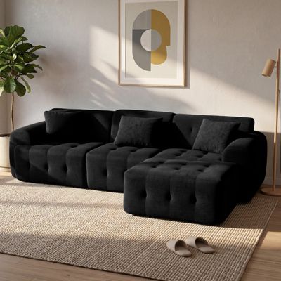 Canapé d'angle, 245 x 60 x 40 cm, Canapé modulaire avec fonction de lit, Canapé lit, Forme en L avec ottoman,