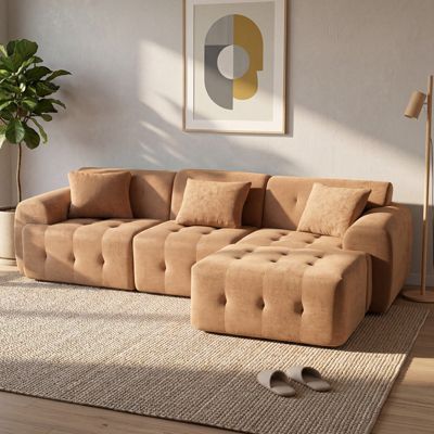 Canapé d'angle, 245 x 60 x 40 cm, Canapé modulaire avec fonction de lit, Canapé lit, Forme en L avec ottoman,