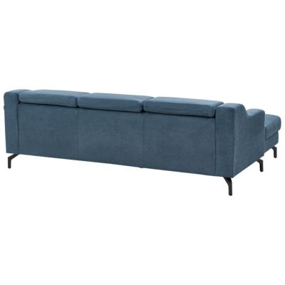 Canapé d'angle 4 places GLOSLI Tissu Bleu marine Côté gauche