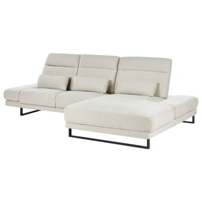 Canapé d'angle 4 places IKAST Tissu Beige clair Côté gauche