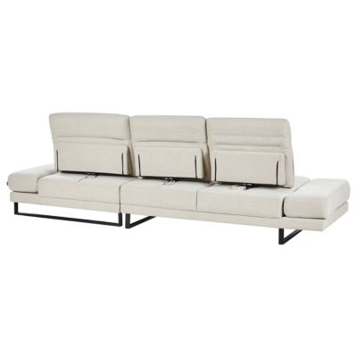 Canapé d'angle 4 places IKAST Tissu Beige clair Côté gauche