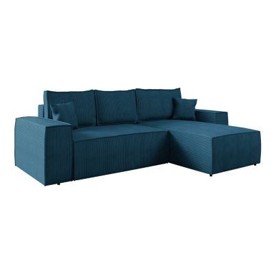 Canapé d'angle Clovis 108, Bleu, Fonction de couchage, 279x174x94cm