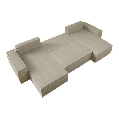 Canapé d'angle Clovis 109, Gris clair, Fonction de couchage