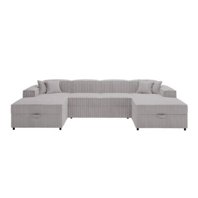 Canapé d'angle Clovis 115, Gris, Fonction de couchage, 320x166x79cm