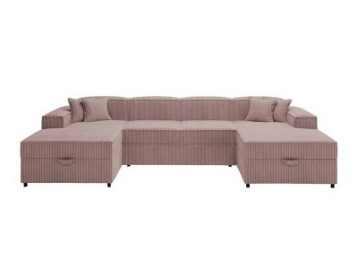 Canapé d'angle Clovis 115, Rose, Fonction de couchage, 320x166x79cm