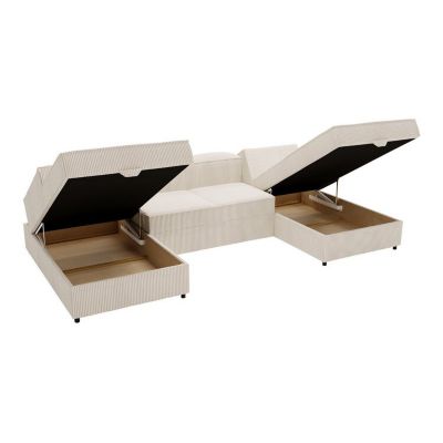 Canapé d'angle Clovis 115, Rose, Fonction de couchage, 320x166x79cm
