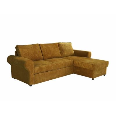 Canapé d'angle Columbus 131, Jaune, Fonction de couchage, 246x155x90cm