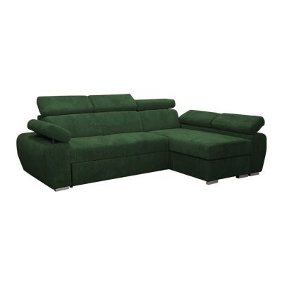 Canapé d'angle Columbus 192, Vert, Fonction de couchage, 255x170x85cm