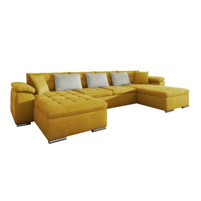 Canapé d'angle Comfivo 111, Jaune, Fonction de couchage, 375x155x76cm