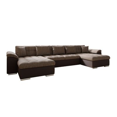 Canapé d'angle Comfivo 111, Marron, Fonction de couchage, 375x155x76cm