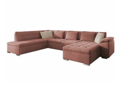 Canapé d'angle Comfivo 114, Rose, Fonction de couchage, 348x205x76cm