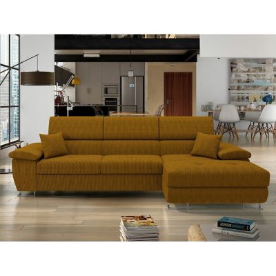Canapé d'angle Comfivo 137, Jaune, Fonction de couchage, 275x170x71cm