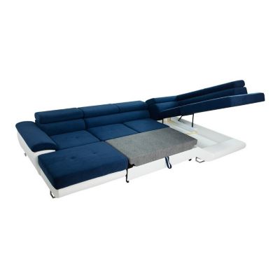 Canapé d'angle Comfivo 138, Vert, Fonction de couchage, 345x202x71cm