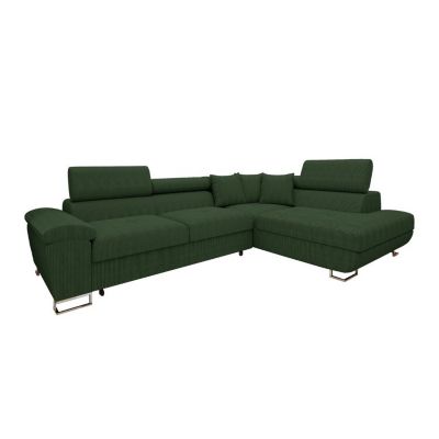 Canapé d'angle Comfivo 139, Vert, Fonction de couchage, 270x202x71cm