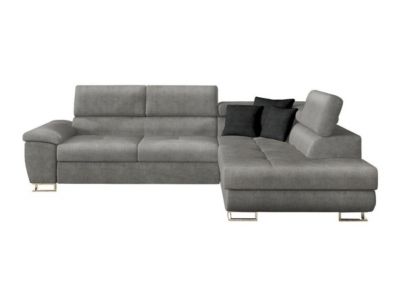Canapé d'angle Comfivo 166, Gris, Fonction de couchage, 270x202x71cm