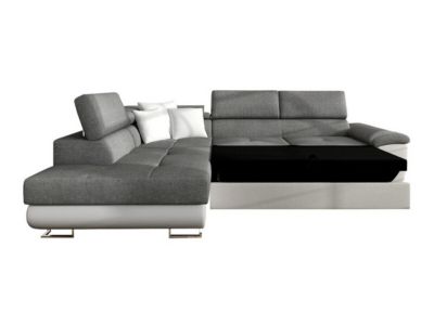 Canapé d'angle Comfivo 166, Gris, Fonction de couchage, 270x202x71cm