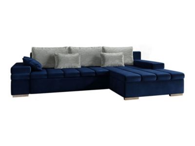 Canapé d'angle Comfivo 169, Bleu, Fonction de couchage, 310x175x83cm