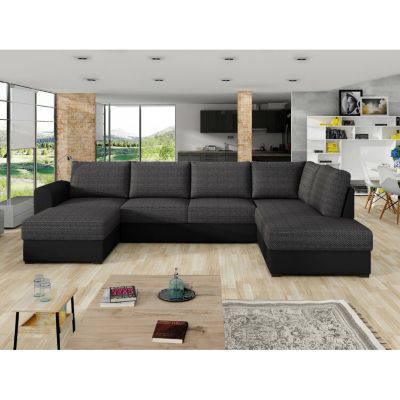 Canapé d'angle Comfivo 189, Gris, Fonction de couchage, 305x188x85cm