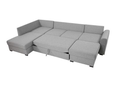 Canapé d'angle Comfivo 189, Gris, Fonction de couchage, 305x188x85cm