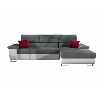 Canapé d'angle Comfivo 192, Gris, Fonction de couchage, 275x170x71cm