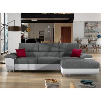 Canapé d'angle Comfivo 192, Gris, Fonction de couchage, 275x170x71cm