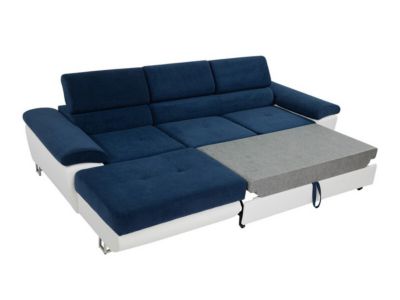 Canapé d'angle Comfivo 192, Gris, Fonction de couchage, 275x170x71cm