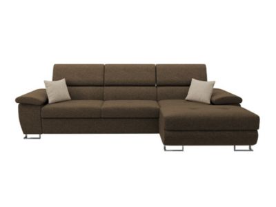 Canapé d'angle Comfivo 192, Marron, Fonction de couchage, 275x170x71cm
