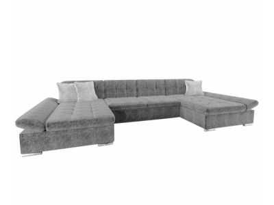Canapé d'angle Comfivo 240, Gris, Fonction de couchage, 360x160x75cm