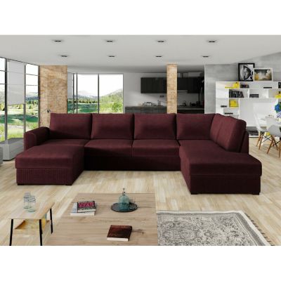 Canapé d'angle Comfivo 261, Rose, Fonction de couchage, 305x188x85cm