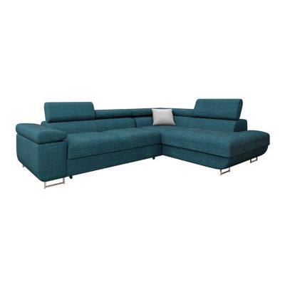 Canapé d'angle Comfivo Eliferu 101, Bleu, Fonction de couchage