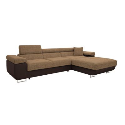 Canapé d'angle Comfivo Eliferu 102, Marron, Fonction de couchage