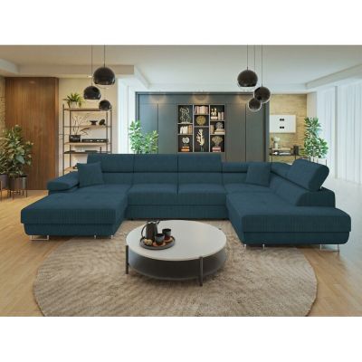 Canapé d'angle Comfivo Eliferu 103, Bleu, Fonction de couchage