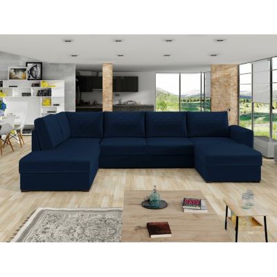 Canapé d'angle Comfivo Flumen, Bleu, Fonction de couchage