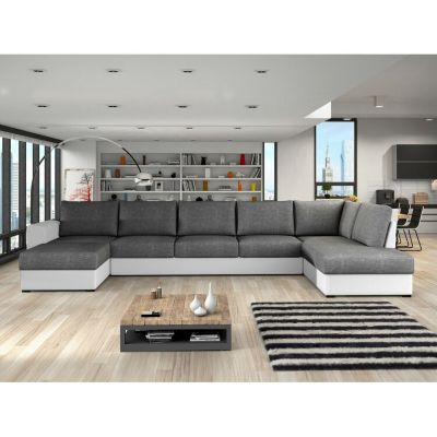 Canapé d'angle Comfivo Flumen I, Gris foncé, Fonction de couchage