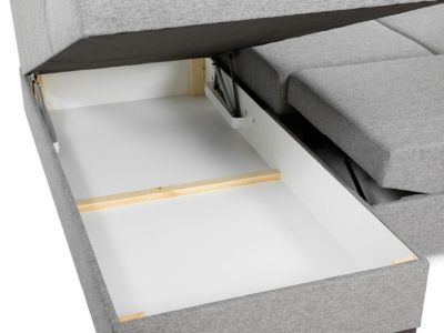 Canapé d'angle Comfivo Flumen I, Gris foncé, Fonction de couchage