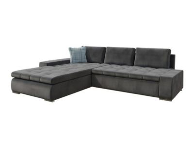 Canapé d'angle Comfivo Nitor II, Gris foncé, Fonction de couchage