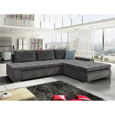 Canapé d'angle Comfivo Nitor II, Gris foncé, Fonction de couchage