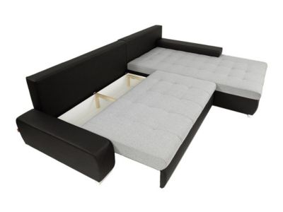 Canapé d'angle Comfivo Nitor II, Gris foncé, Fonction de couchage