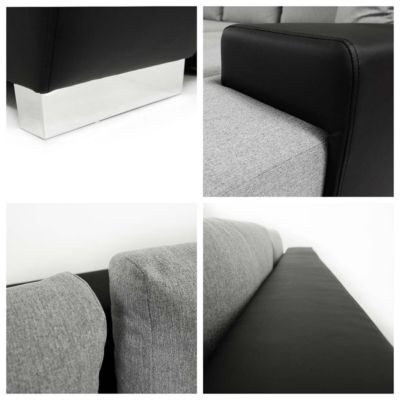 Canapé d'angle Comfivo Nitor II, Gris foncé, Fonction de couchage