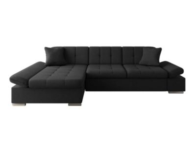 Canapé d'angle Comfivo Serenitas, Noir, Fonction de couchage