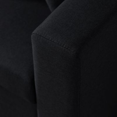 Canapé d'angle convertible en tissu noir - IDA - 3 places. fauteuil d'angle réversible coffre rangement lit modulable