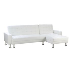 Canapé d'angle convertible et réversible "Theo"  258 x 82147 x 82 cm  4 places  Blanc