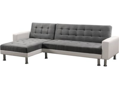 Canapé d'angle convertible et réversible "Theo"  258 x 82147 x 82 cm  4 places GrisBlanc