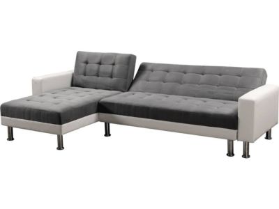 Canapé d'angle convertible et réversible "Theo"  258 x 82147 x 82 cm  4 places GrisBlanc