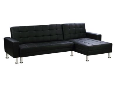 Canapé d'angle convertible et réversible "Theo"  258 x 82147 x 82 cm  4 places  Noir